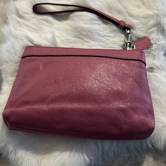 COACH Pink Wristlet w/ Keychain - Picture 3 of 5